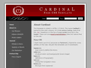 Preview cardinal - FREE HTML CSS JavaScript Template