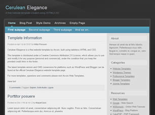 Preview cerulean elegance - FREE HTML CSS JavaScript Template